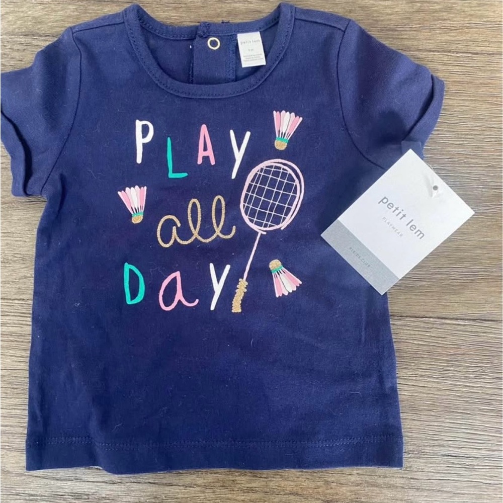 Petit Lem Navy Graphic Playwear Tee